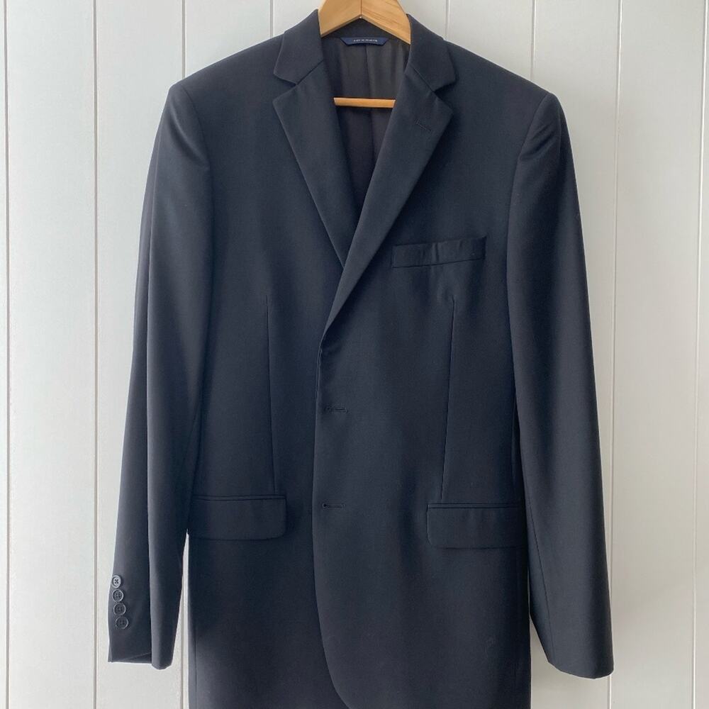 NWOT Brooks Brothers 2 Button Select Solid Black Suit Blazer - 42L